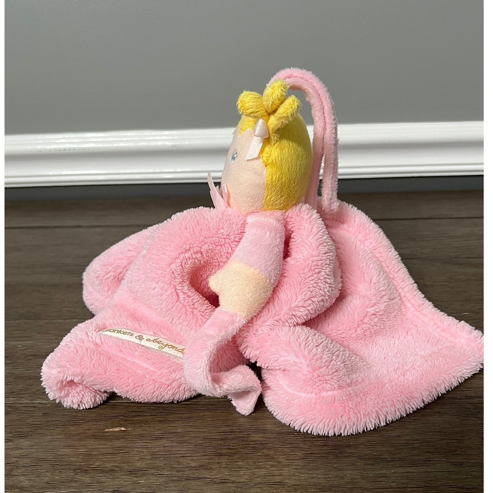 Blankets & Beyond Pink Plush Doll Lovey‎ Security Blanket Toy - Picture 2 of 6